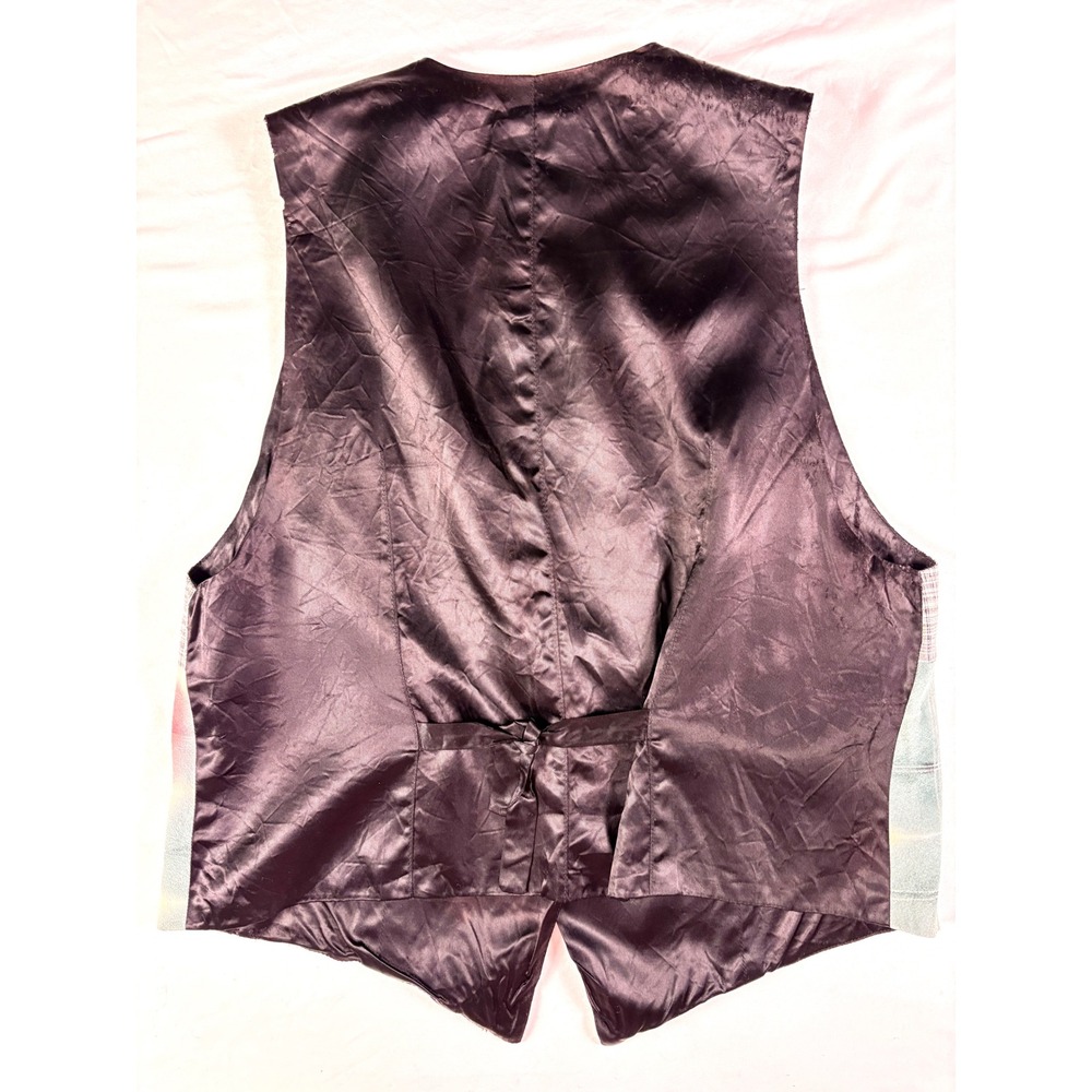 Vintage 90s Yasuko Patchwork Kimono Silk Vest M/L Artsy Geometric Boho Lagenlook - Picture 5 of 7